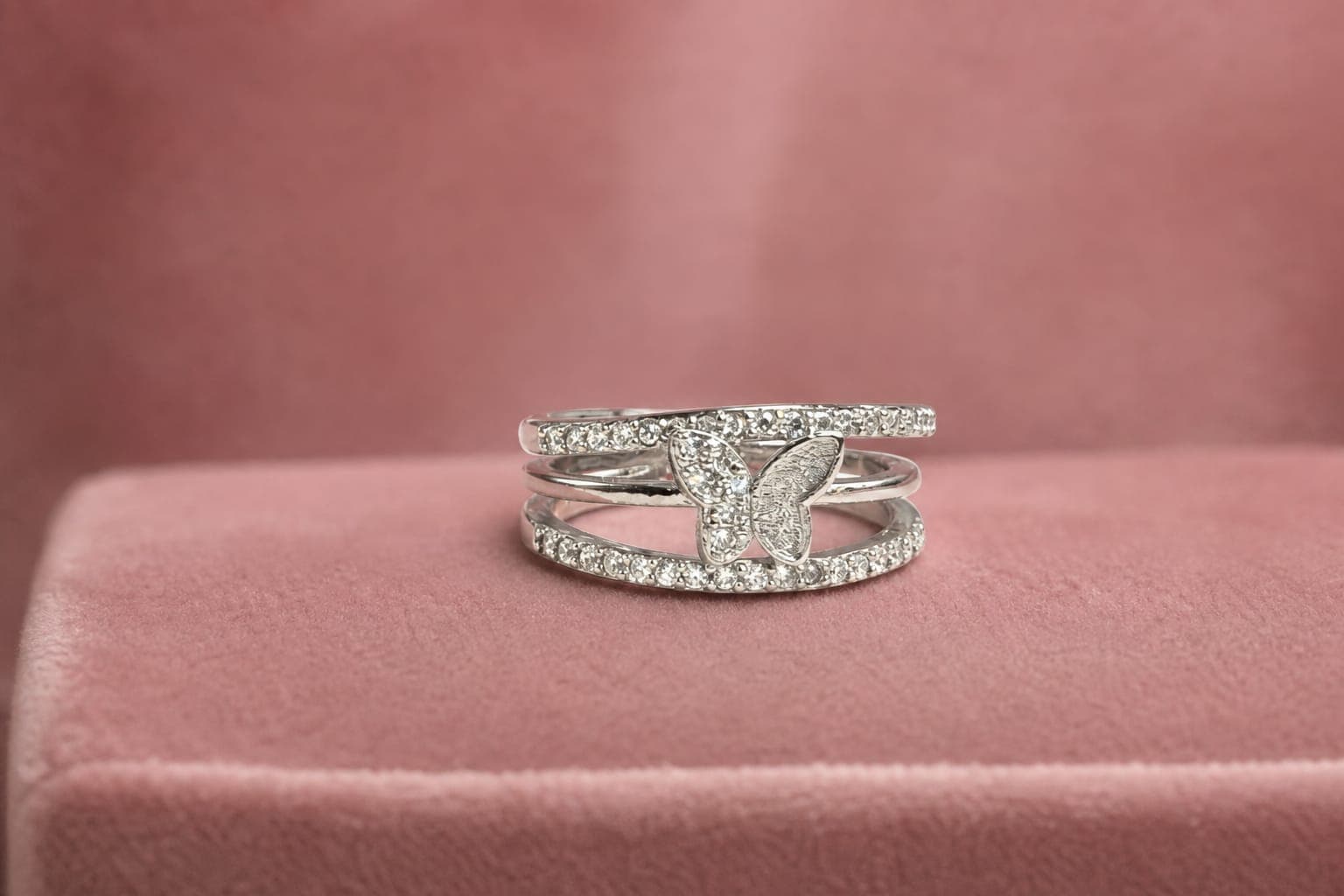 Silver Stone and Butterfly Ring — photo 3